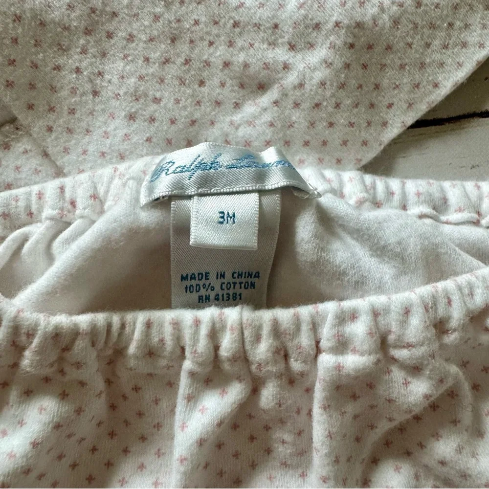 Ralph Lauren Pink Polka Dot Baby Dress Set